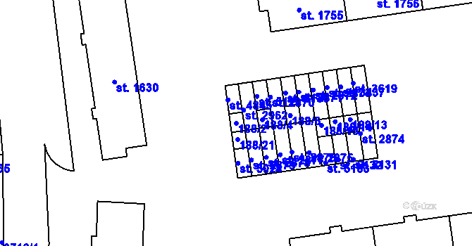 Parcela st. 188/2 v KÚ Rožnov pod Radhoštěm, Katastrální mapa