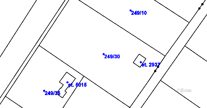Parcela st. 249/30 v KÚ Rožnov pod Radhoštěm, Katastrální mapa