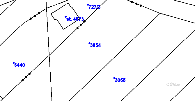 Parcela st. 727/39 v KÚ Rožnov pod Radhoštěm, Katastrální mapa