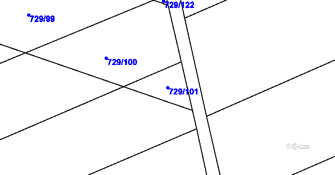Parcela st. 729/101 v KÚ Rožnov pod Radhoštěm, Katastrální mapa