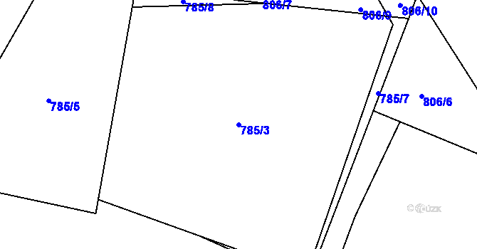 Parcela st. 785/3 v KÚ Rožnov pod Radhoštěm, Katastrální mapa