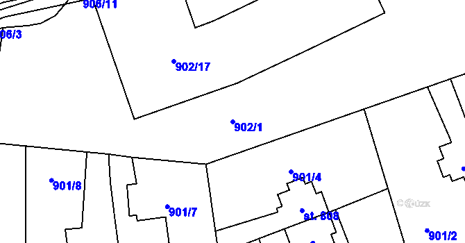 Parcela st. 902/1 v KÚ Rožnov pod Radhoštěm, Katastrální mapa