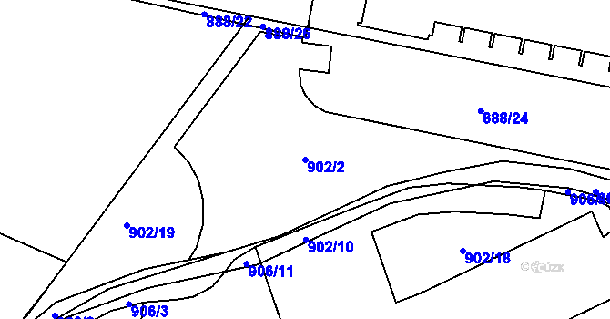 Parcela st. 902/2 v KÚ Rožnov pod Radhoštěm, Katastrální mapa