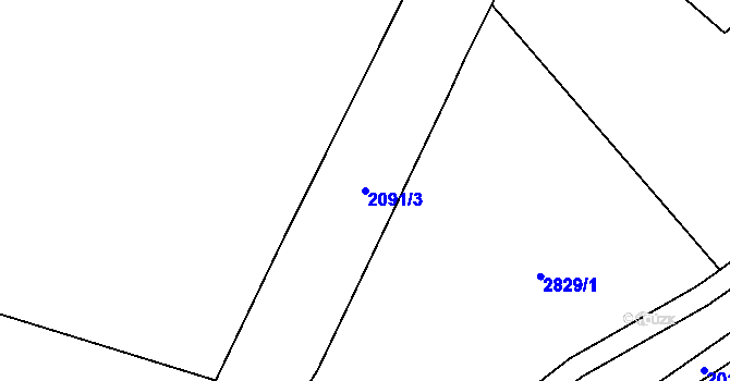 Parcela st. 2091/3 v KÚ Rožnov pod Radhoštěm, Katastrální mapa