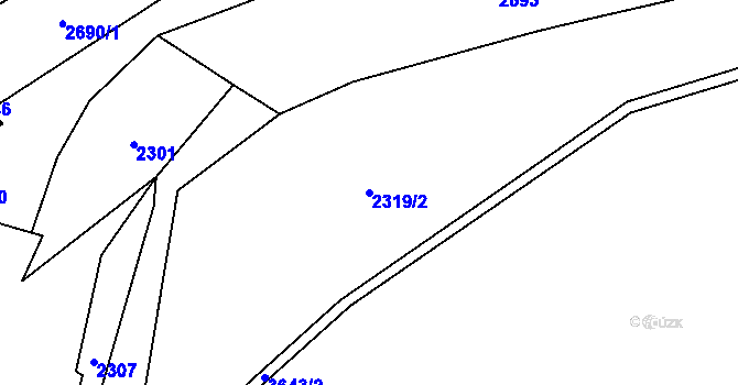 Parcela st. 2319/2 v KÚ Rožnov pod Radhoštěm, Katastrální mapa