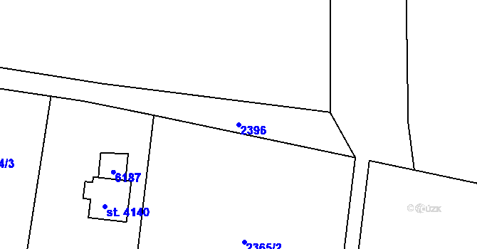 Parcela st. 2396 v KÚ Rožnov pod Radhoštěm, Katastrální mapa