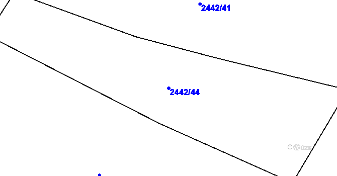 Parcela st. 2442/44 v KÚ Rožnov pod Radhoštěm, Katastrální mapa