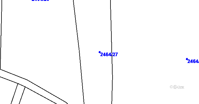 Parcela st. 2464/27 v KÚ Rožnov pod Radhoštěm, Katastrální mapa