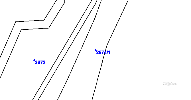 Parcela st. 2674/1 v KÚ Rožnov pod Radhoštěm, Katastrální mapa