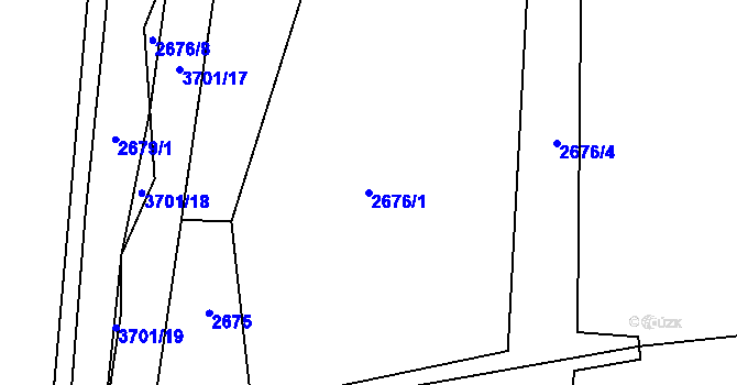 Parcela st. 2676/1 v KÚ Rožnov pod Radhoštěm, Katastrální mapa