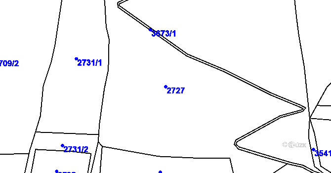 Parcela st. 2727 v KÚ Rožnov pod Radhoštěm, Katastrální mapa