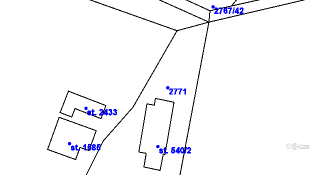 Parcela st. 2771 v KÚ Rožnov pod Radhoštěm, Katastrální mapa