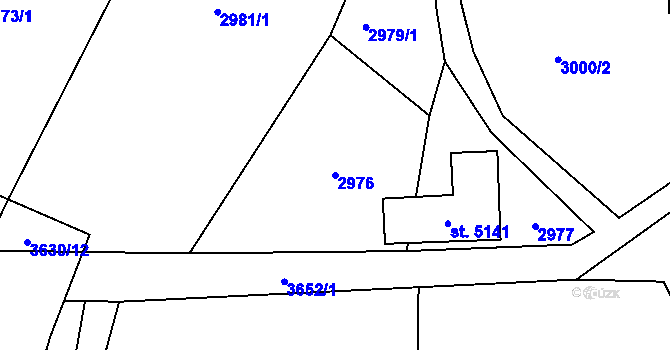 Parcela st. 2976 v KÚ Rožnov pod Radhoštěm, Katastrální mapa