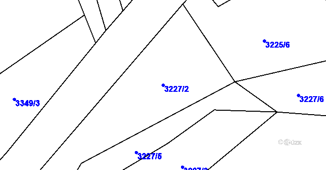 Parcela st. 3227/2 v KÚ Rožnov pod Radhoštěm, Katastrální mapa