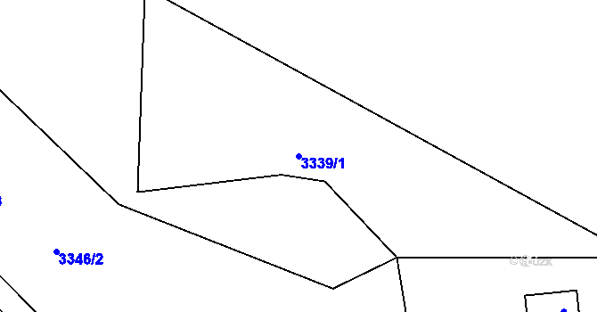 Parcela st. 3339/1 v KÚ Rožnov pod Radhoštěm, Katastrální mapa