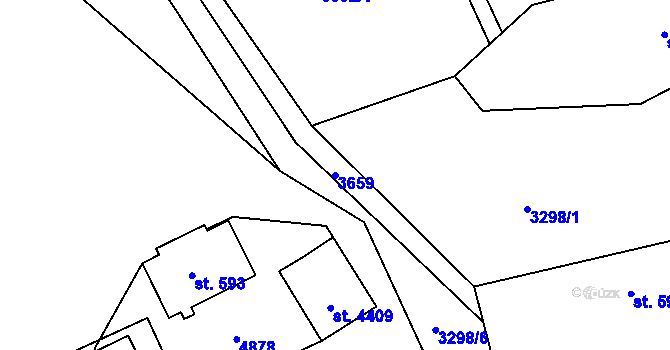 Parcela st. 3659 v KÚ Rožnov pod Radhoštěm, Katastrální mapa