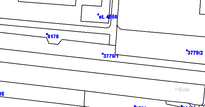 Parcela st. 3779/1 v KÚ Rožnov pod Radhoštěm, Katastrální mapa