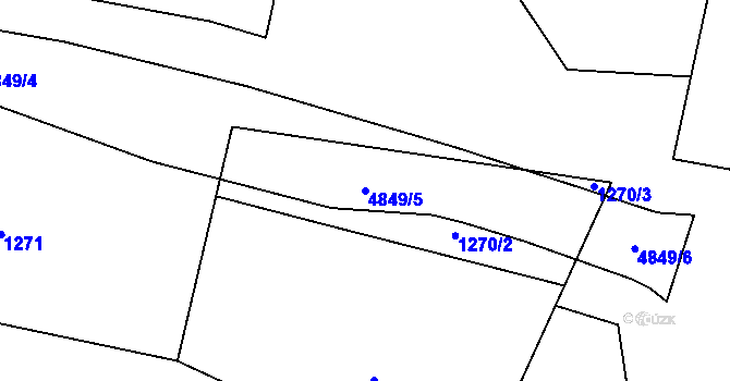 Parcela st. 4849/5 v KÚ Rožnov pod Radhoštěm, Katastrální mapa