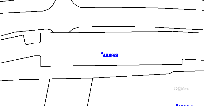 Parcela st. 4849/9 v KÚ Rožnov pod Radhoštěm, Katastrální mapa