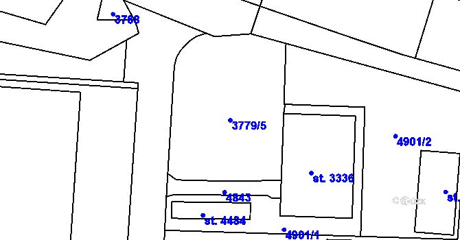 Parcela st. 3779/5 v KÚ Rožnov pod Radhoštěm, Katastrální mapa