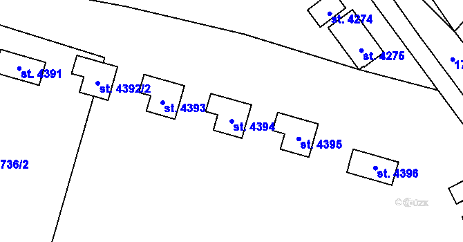 Parcela st. 4394 v KÚ Rožnov pod Radhoštěm, Katastrální mapa