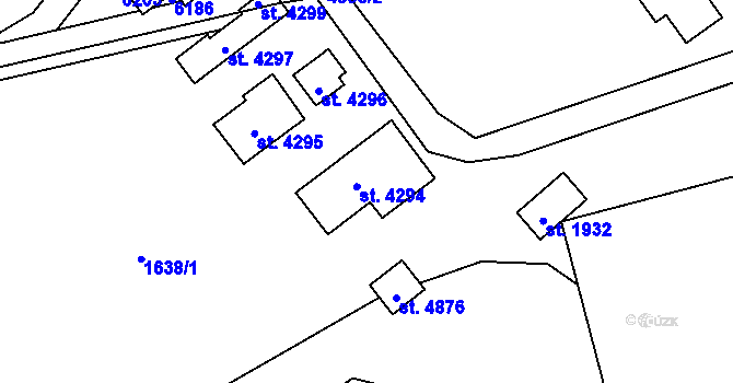 Parcela st. 4294 v KÚ Rožnov pod Radhoštěm, Katastrální mapa