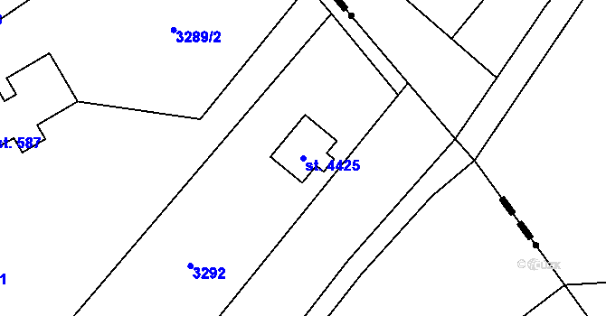 Parcela st. 4425 v KÚ Rožnov pod Radhoštěm, Katastrální mapa