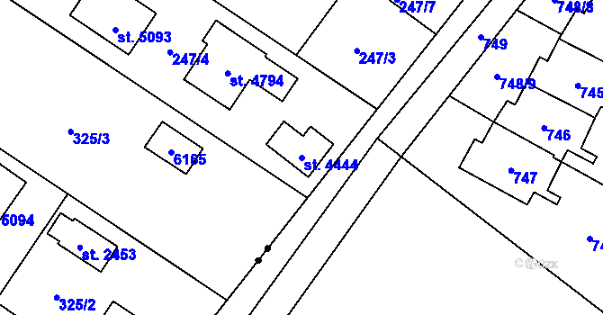 Parcela st. 4444 v KÚ Rožnov pod Radhoštěm, Katastrální mapa