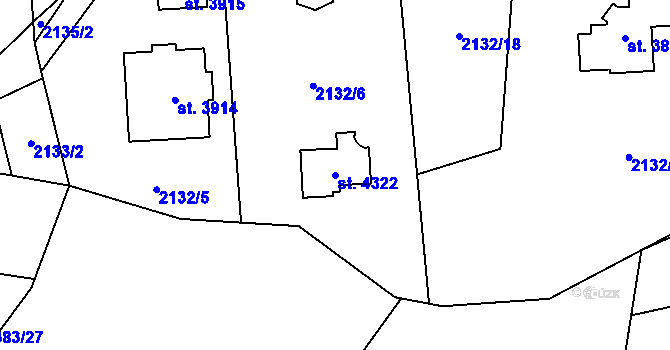 Parcela st. 4322 v KÚ Rožnov pod Radhoštěm, Katastrální mapa