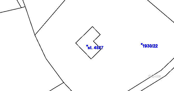 Parcela st. 4527 v KÚ Rožnov pod Radhoštěm, Katastrální mapa
