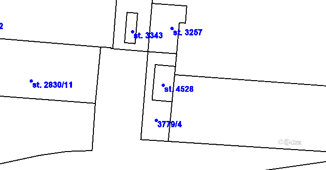 Parcela st. 4528 v KÚ Rožnov pod Radhoštěm, Katastrální mapa