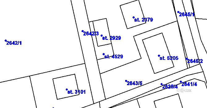 Parcela st. 4529 v KÚ Rožnov pod Radhoštěm, Katastrální mapa
