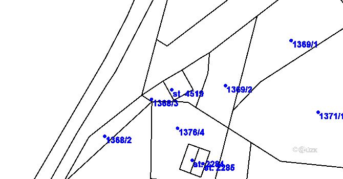 Parcela st. 4519 v KÚ Rožnov pod Radhoštěm, Katastrální mapa