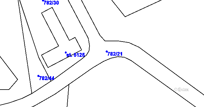 Parcela st. 782/21 v KÚ Rožnov pod Radhoštěm, Katastrální mapa