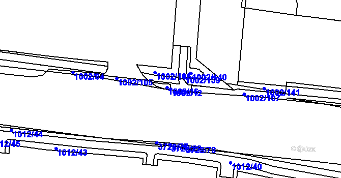 Parcela st. 1009/12 v KÚ Rožnov pod Radhoštěm, Katastrální mapa