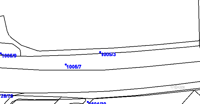Parcela st. 1005/3 v KÚ Rožnov pod Radhoštěm, Katastrální mapa
