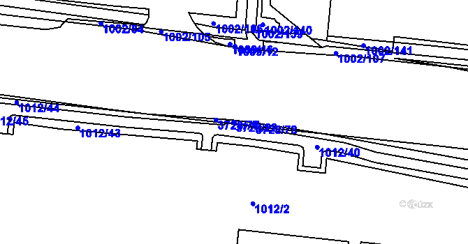 Parcela st. 3728/22 v KÚ Rožnov pod Radhoštěm, Katastrální mapa