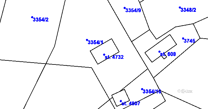 Parcela st. 4732 v KÚ Rožnov pod Radhoštěm, Katastrální mapa