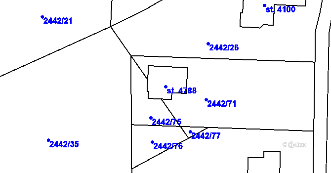 Parcela st. 4788 v KÚ Rožnov pod Radhoštěm, Katastrální mapa