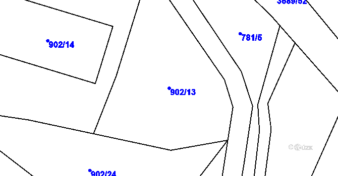 Parcela st. 902/13 v KÚ Rožnov pod Radhoštěm, Katastrální mapa