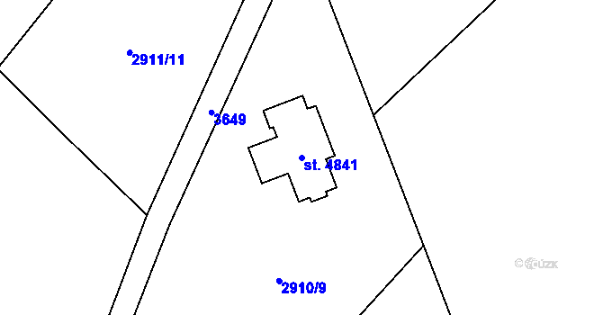 Parcela st. 4841 v KÚ Rožnov pod Radhoštěm, Katastrální mapa