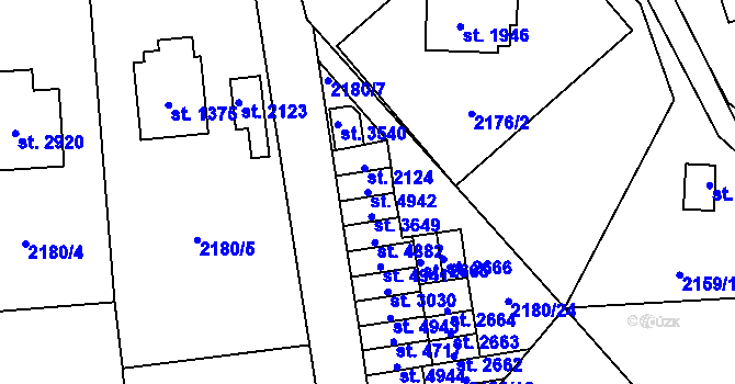 Parcela st. 4942 v KÚ Rožnov pod Radhoštěm, Katastrální mapa