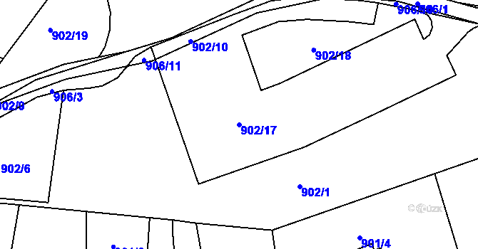 Parcela st. 902/17 v KÚ Rožnov pod Radhoštěm, Katastrální mapa