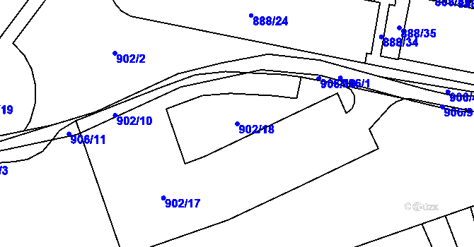 Parcela st. 902/18 v KÚ Rožnov pod Radhoštěm, Katastrální mapa