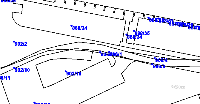 Parcela st. 906/10 v KÚ Rožnov pod Radhoštěm, Katastrální mapa
