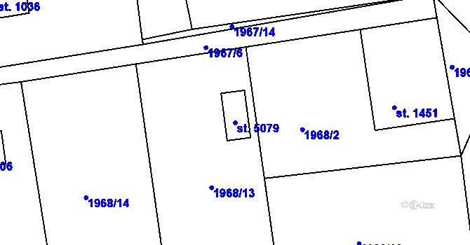 Parcela st. 5079 v KÚ Rožnov pod Radhoštěm, Katastrální mapa