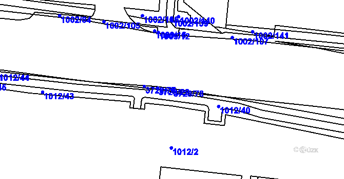 Parcela st. 3728/78 v KÚ Rožnov pod Radhoštěm, Katastrální mapa