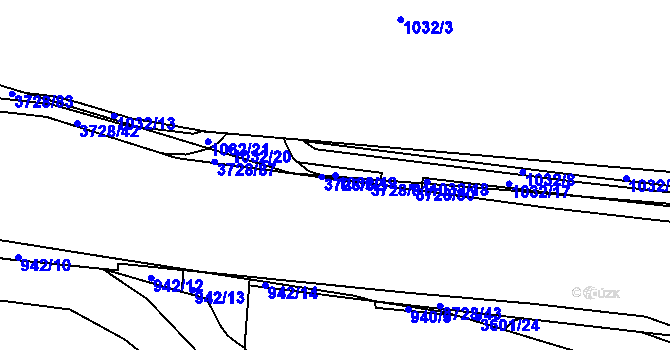 Parcela st. 1032/19 v KÚ Rožnov pod Radhoštěm, Katastrální mapa
