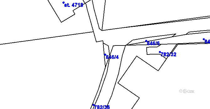Parcela st. 846/4 v KÚ Rožnov pod Radhoštěm, Katastrální mapa