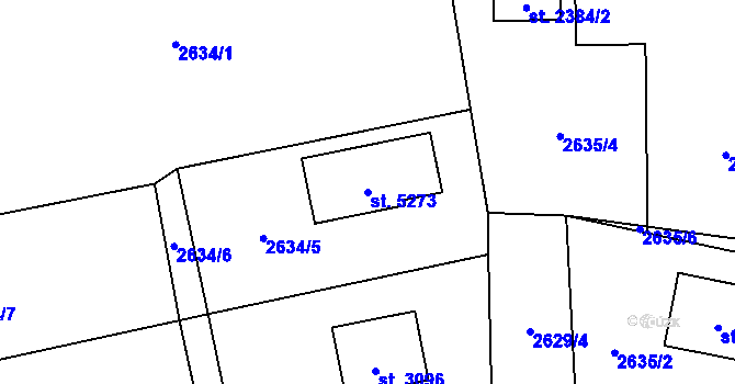 Parcela st. 5273 v KÚ Rožnov pod Radhoštěm, Katastrální mapa